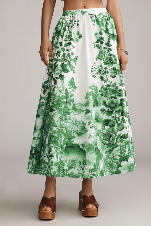 The Jacie Poplin Printed Maxi Skirt by Maeve #1