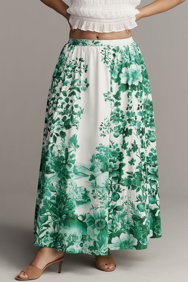 Jacie Poplin Printed Maxi Skirt by Maeve #4