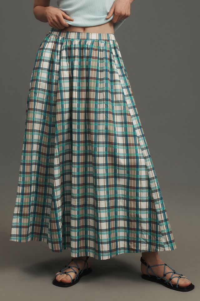 The Jacie Poplin Printed Midi Skirt by Maeve | Anthropologie