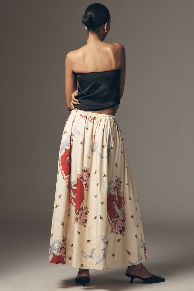 Jacie Poplin Printed Maxi Skirt by Maeve #3