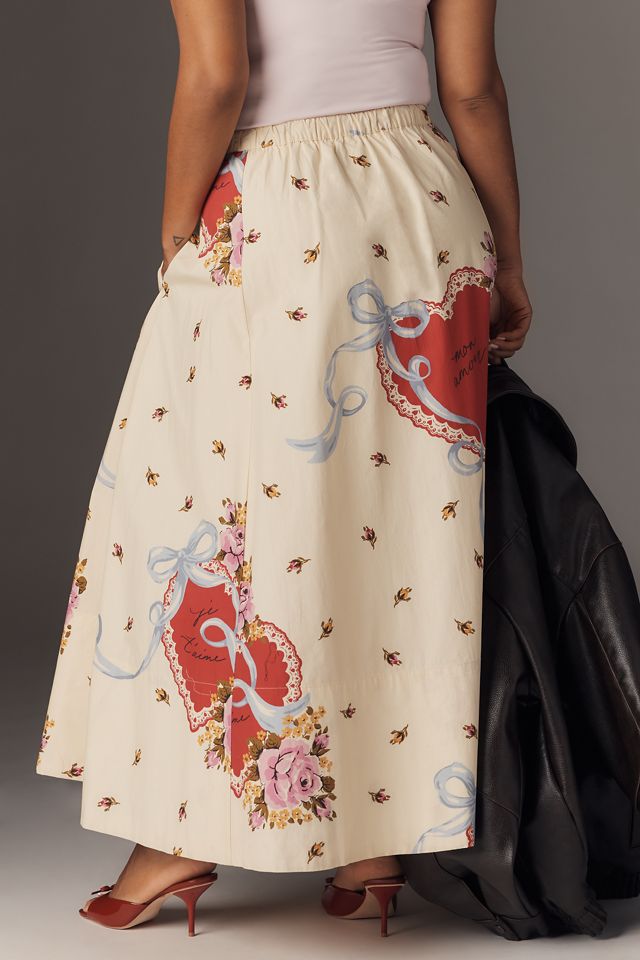 Jacie Poplin Printed Maxi Skirt by Maeve #6