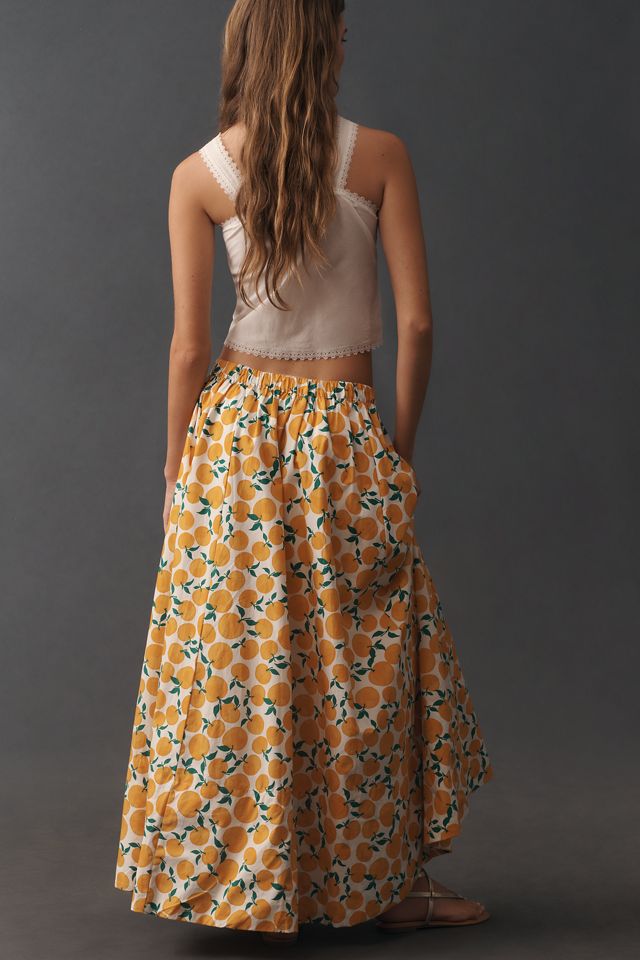 Jacie Poplin Printed Maxi Skirt by Maeve #1