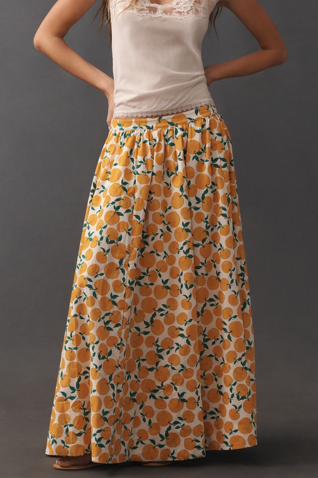 Jacie Poplin Printed Maxi Skirt by Maeve #2