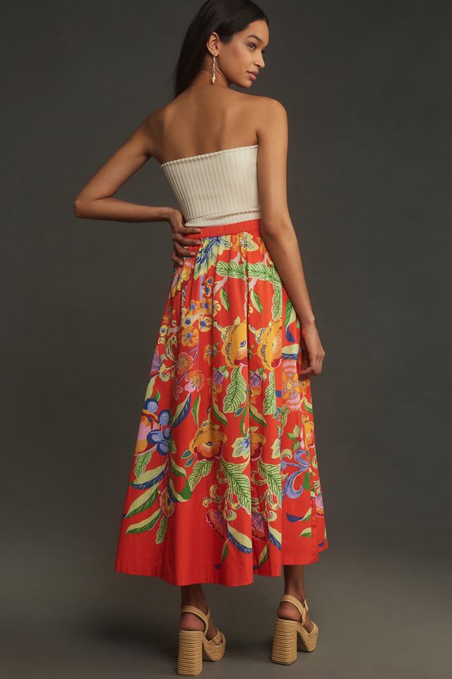 Jacie Poplin Printed Maxi Skirt by Maeve #3