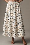 The Jacie Poplin Printed Midi Skirt by Maeve