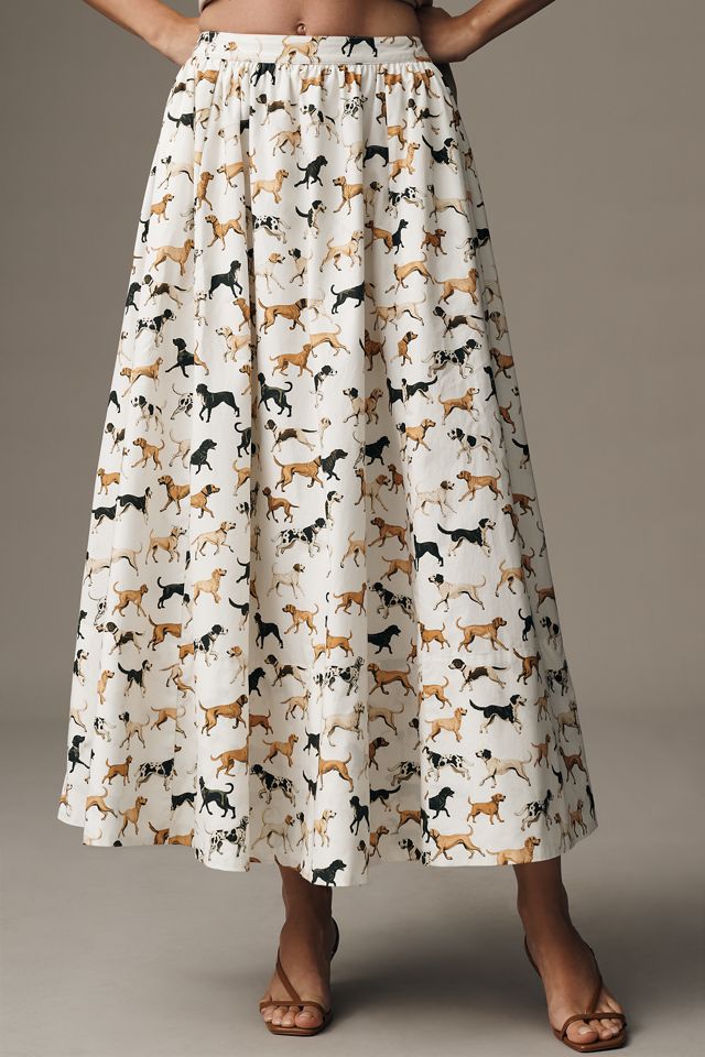 Maeve Poplin Printed Midi Skirt #1