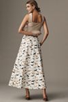 The Jacie Poplin Printed Midi Skirt by Maeve