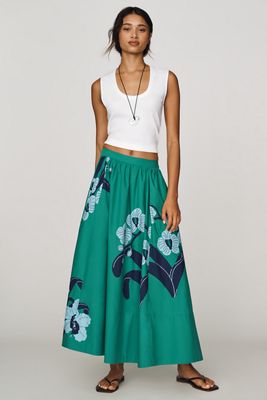 Jacie Poplin Printed Maxi Skirt by Maeve