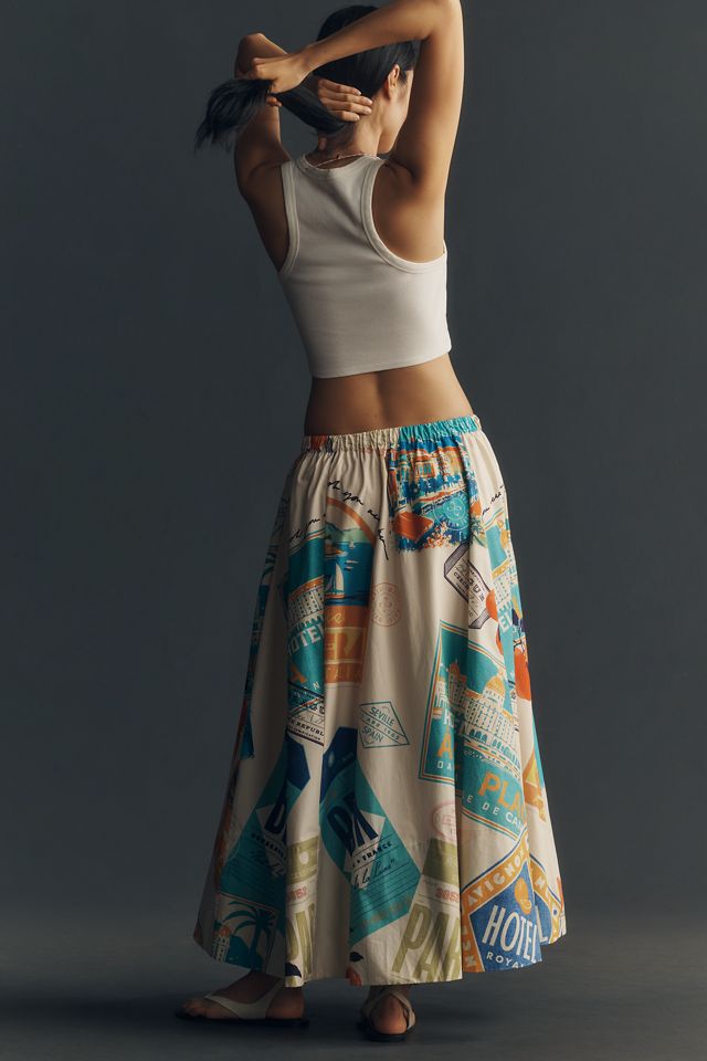 Jacie Poplin Printed Maxi Skirt by Maeve #2
