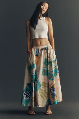 Jacie Poplin Printed Maxi Skirt by Maeve