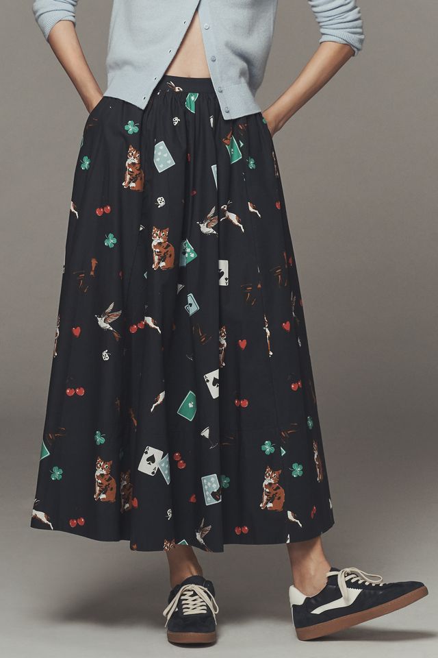 The Jacie Poplin Printed Maxi Skirt by Maeve #2