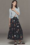 The Jacie Poplin Printed Midi Skirt by Maeve