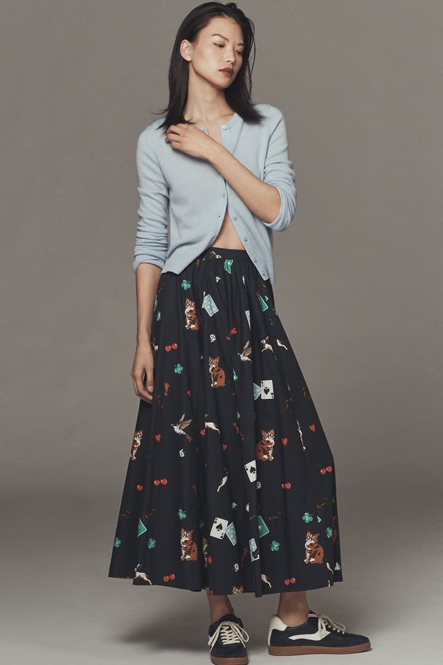 The Jacie Poplin Printed Maxi Skirt by Maeve #3