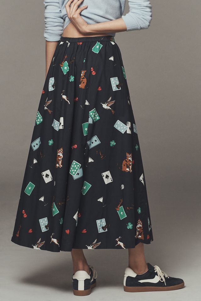 The Jacie Poplin Printed Maxi Skirt by Maeve #4