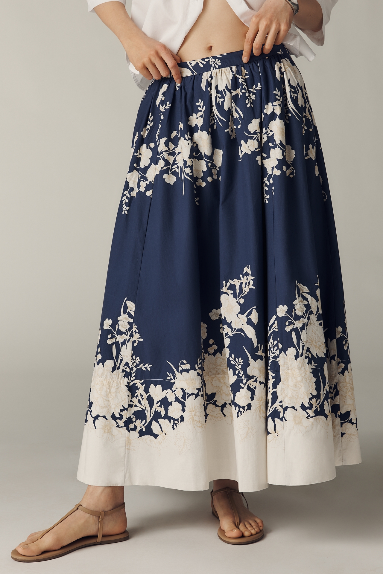 The Jacie Poplin Printed Maxi Skirt by Maeve