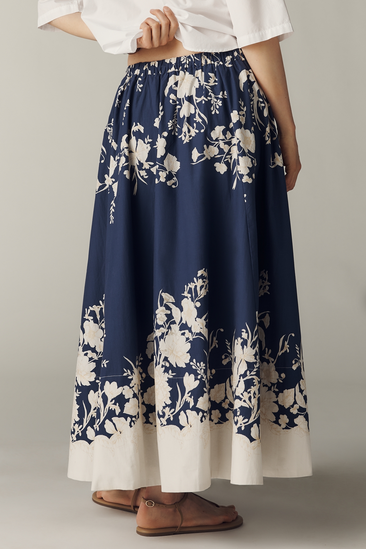 The Jacie Poplin Printed Maxi Skirt by Maeve
