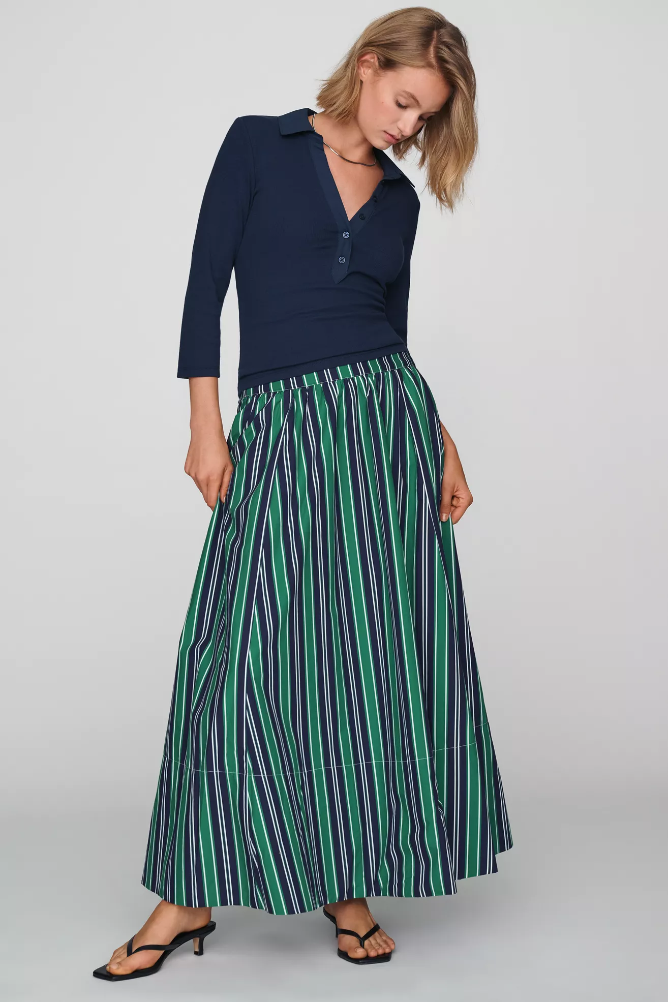 Maeve Jacie Poplin Printed Maxi Skirt