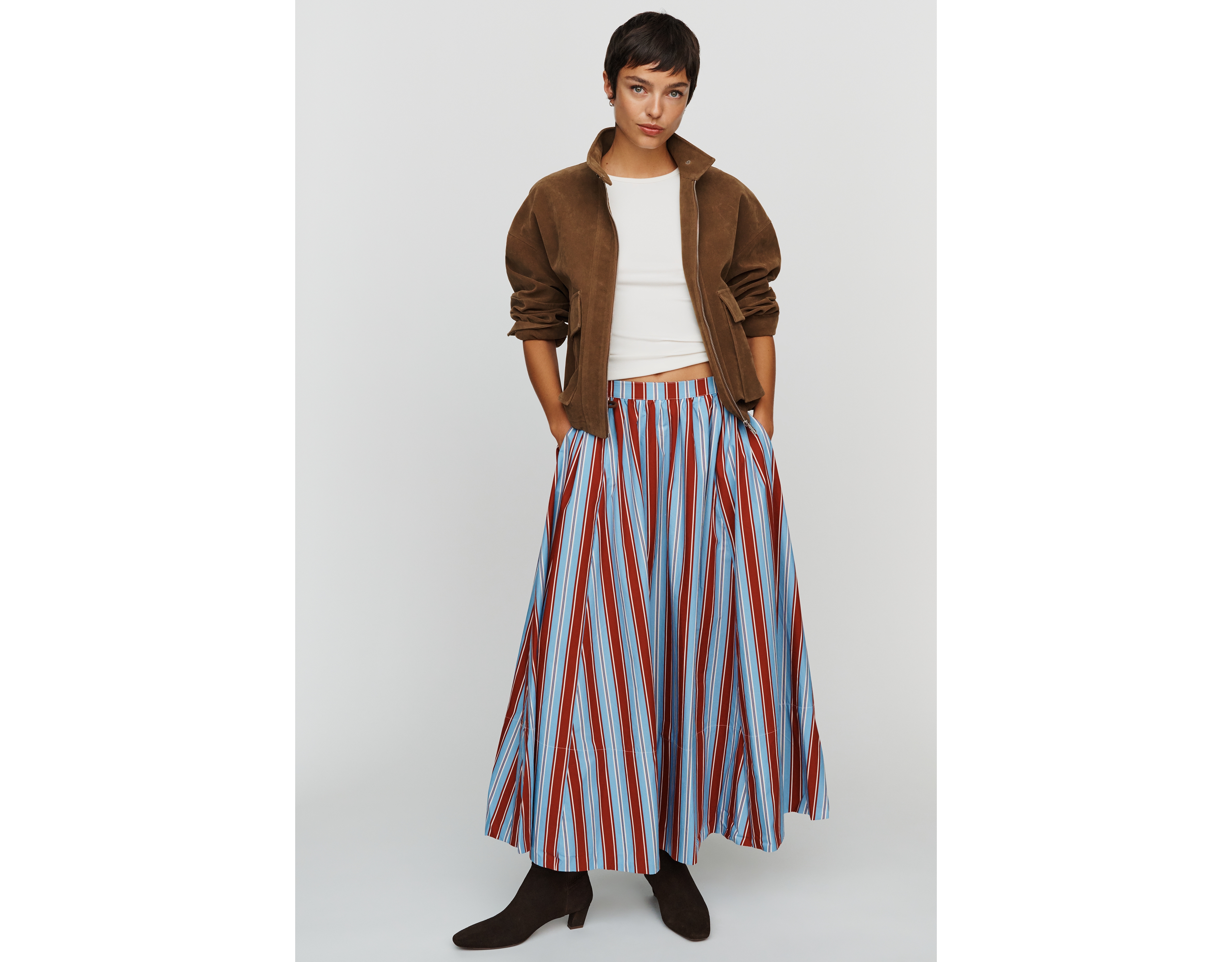 Maeve Jacie Poplin Printed Maxi Skirt