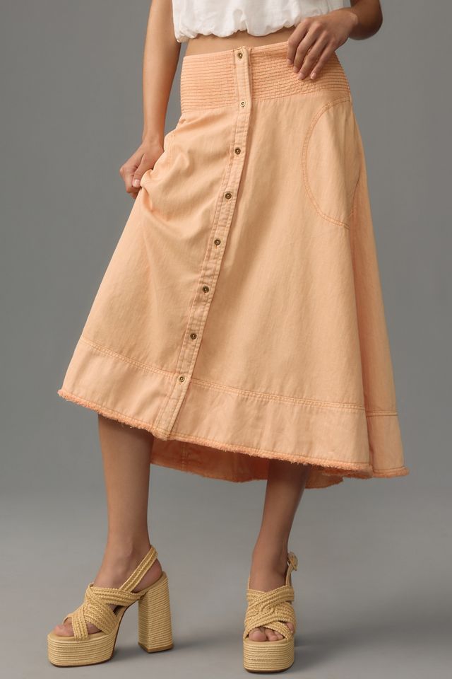 Pilcro Sunbaked Denim Midi Skirt #1
