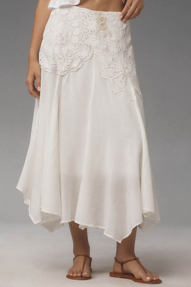 By Anthropologie Crafted Crochet Midi Skirt #2