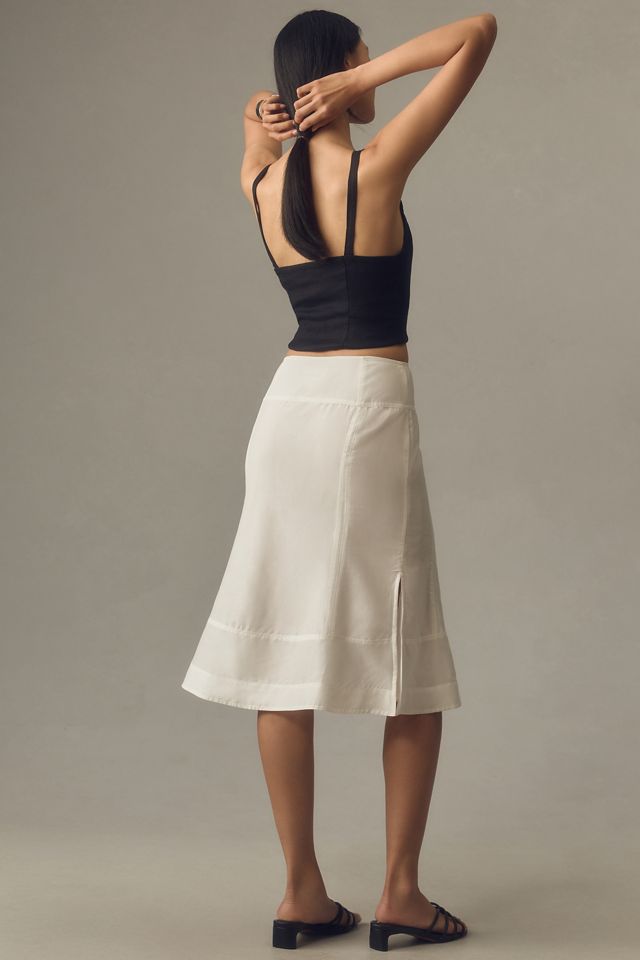 Falda Midi Acampanada con Costuras Transparentes de Anthropologie #2