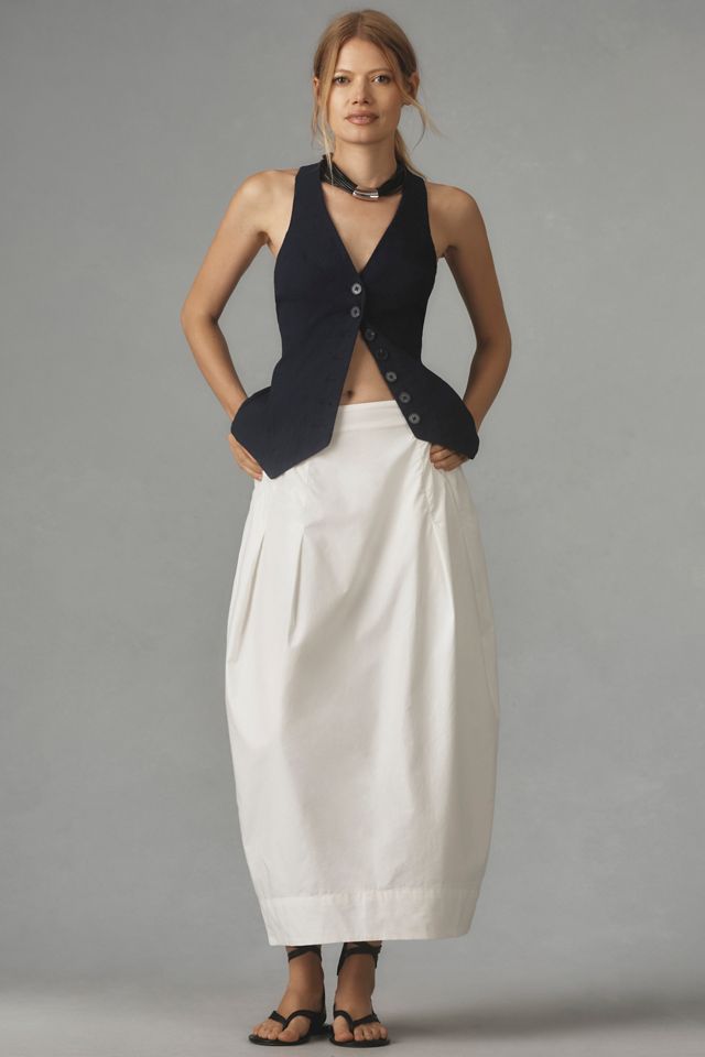 By Anthropologie Structured Balloon Midi Skirt #1