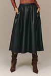The Jacie Faux-Leather Midi Skirt by Maeve
