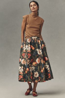 La Falda Maxi Estampada Jacie de Cuero Sintético de Maeve