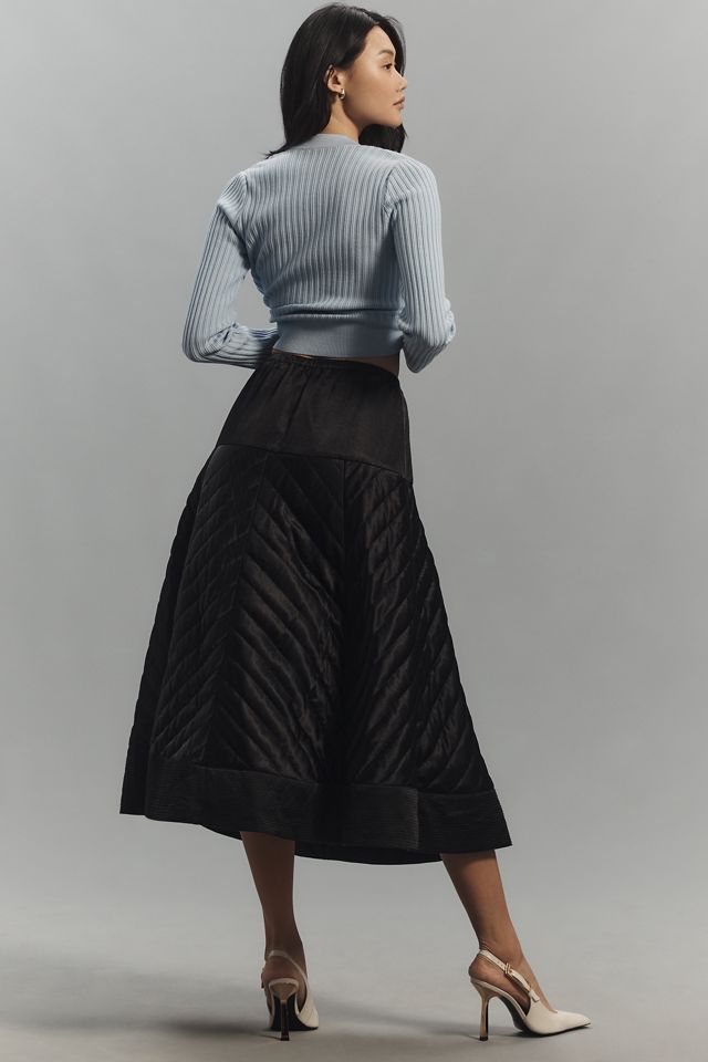 Hope for Flowers by Tracy Reese Quilted Full Midi Skirt #2
