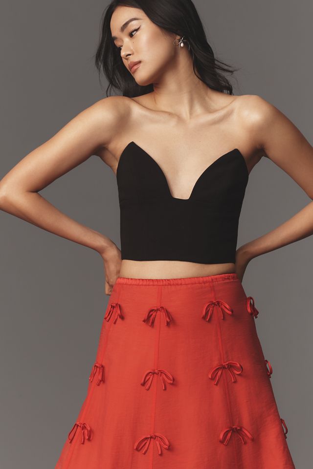 Hope for Flowers by Tracy Reese Linen Bow Midi Skirt #2