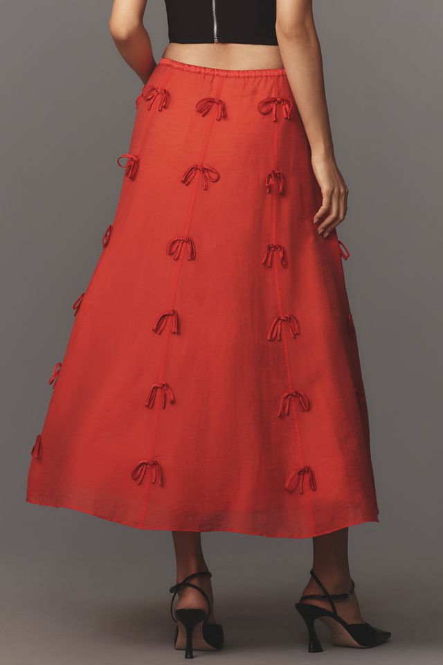 Hope for Flowers by Tracy Reese Linen Bow Midi Skirt #3