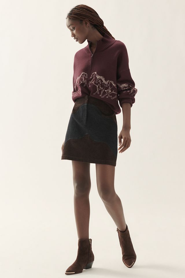 Plenty by Tracy Reese Two-Tone Corduroy Mini Skirt #3