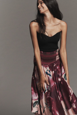 Hope For Flowers By Tracy Reese Smocked Midi Skirt In Black