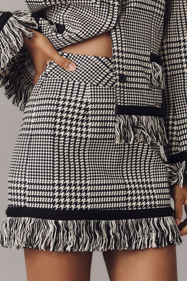 Hope for Flowers by Tracy Reese Plaid Fringe Mini Skirt #1