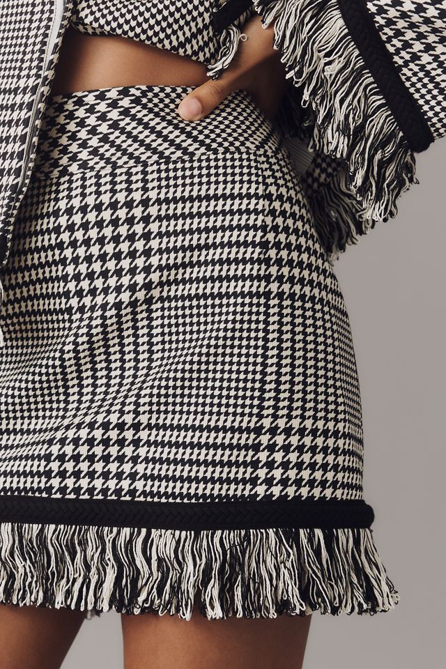 Hope for Flowers by Tracy Reese Plaid Fringe Mini Skirt #3