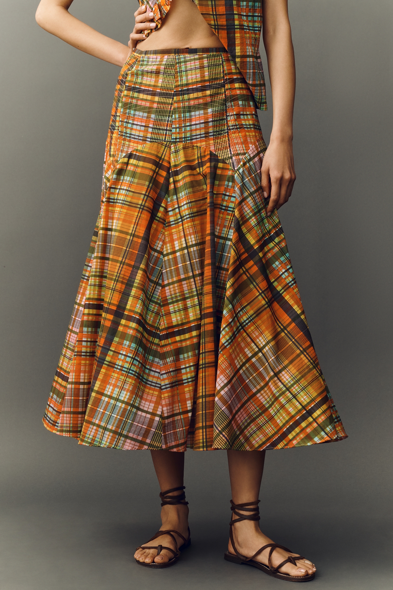 Hope for Flowers by Tracy Reese Plaid Circle Maxi Skirt