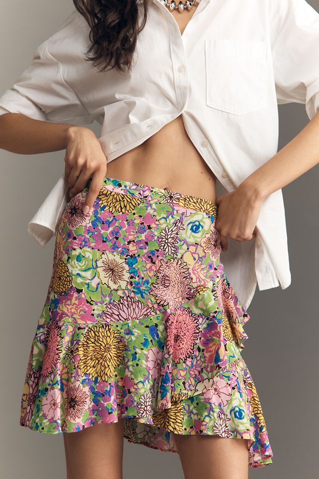 Plenty by Tracy Reese Ruffled Crepe Mini Skirt | Anthropologie