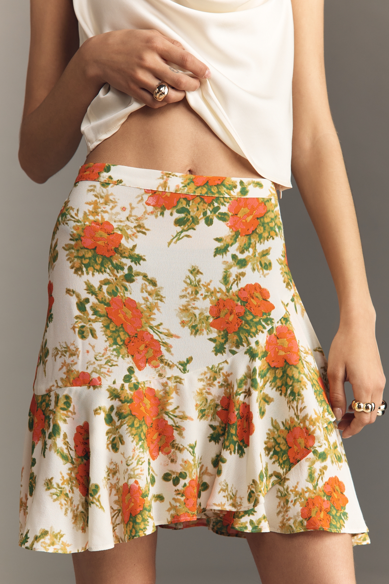 Plenty by Tracy Reese Ruffled Crepe Mini Skirt