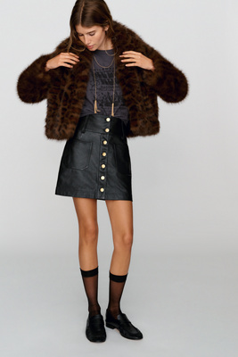 Pilcro Sawyer Leather Mini Skirt by Anthropologie