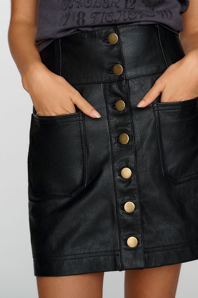 Pilcro Sawyer Leather Mini Skirt  #1