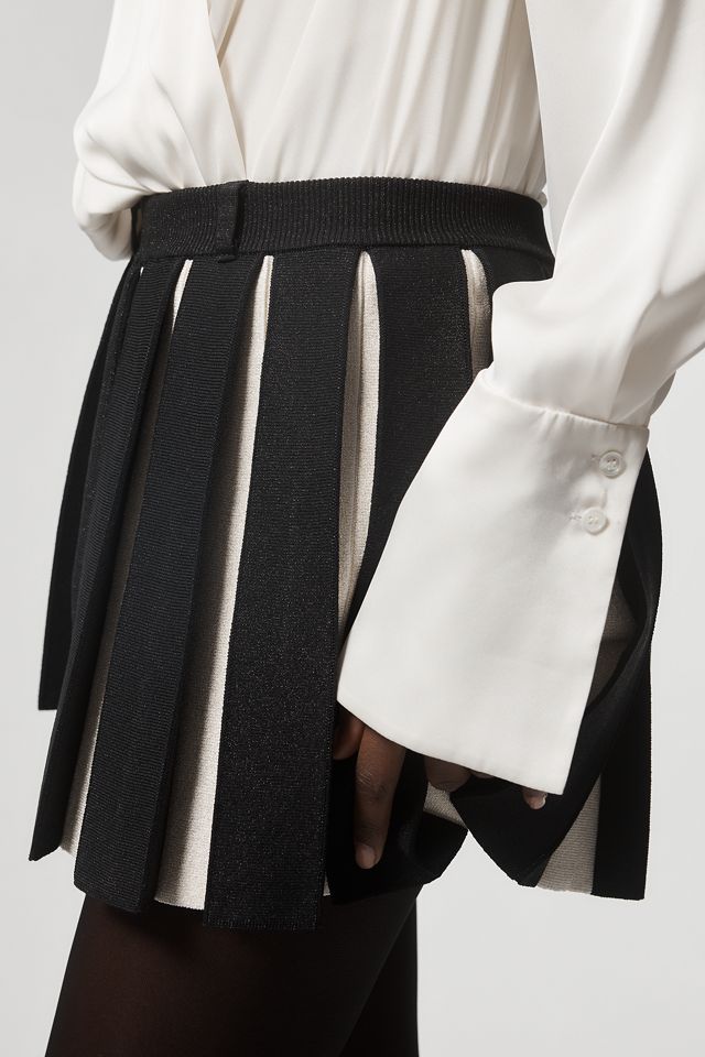 Retrofete Ludo Metallic Pleated Knit Mini Skirt #2