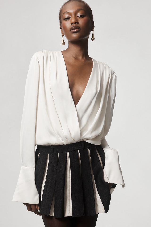 Retrofete Ludo Metallic Pleated Knit Mini Skirt #3