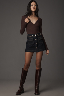 Retroféte Kornelia Denim Mini Skirt In Blue
