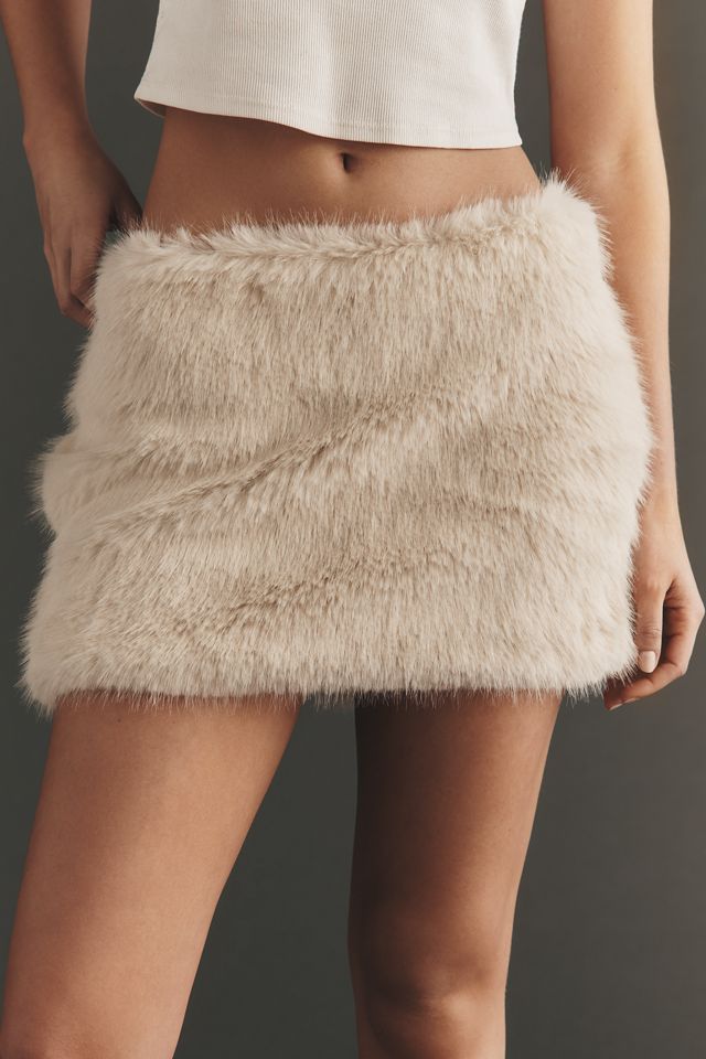 Retrofete Minerva Faux-Fur Mini Skirt #1