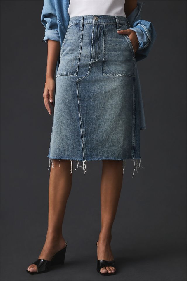 AMO Welder Denim Midi Skirt #1