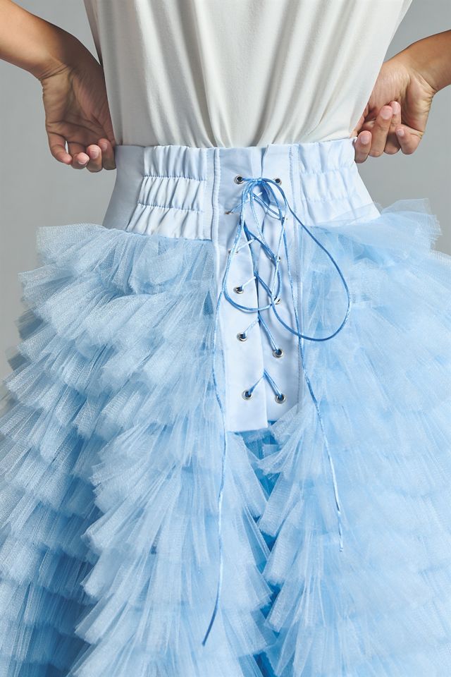 Morphine Fashion Tulle Roses Skirt | Anthropologie
