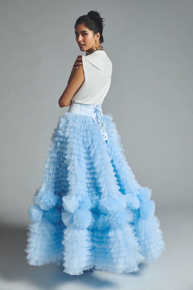 Morphine Fashion Tulle Roses Skirt | Anthropologie