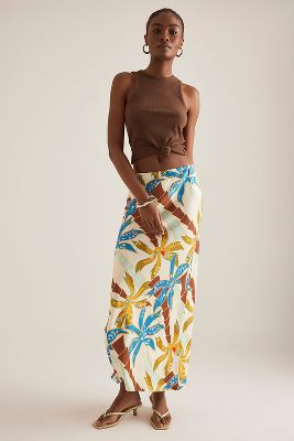Jupe longue Palm Dorris en Blue taille: Uk 6 chez Anthropologie - Never Fully Dressed - Modalova