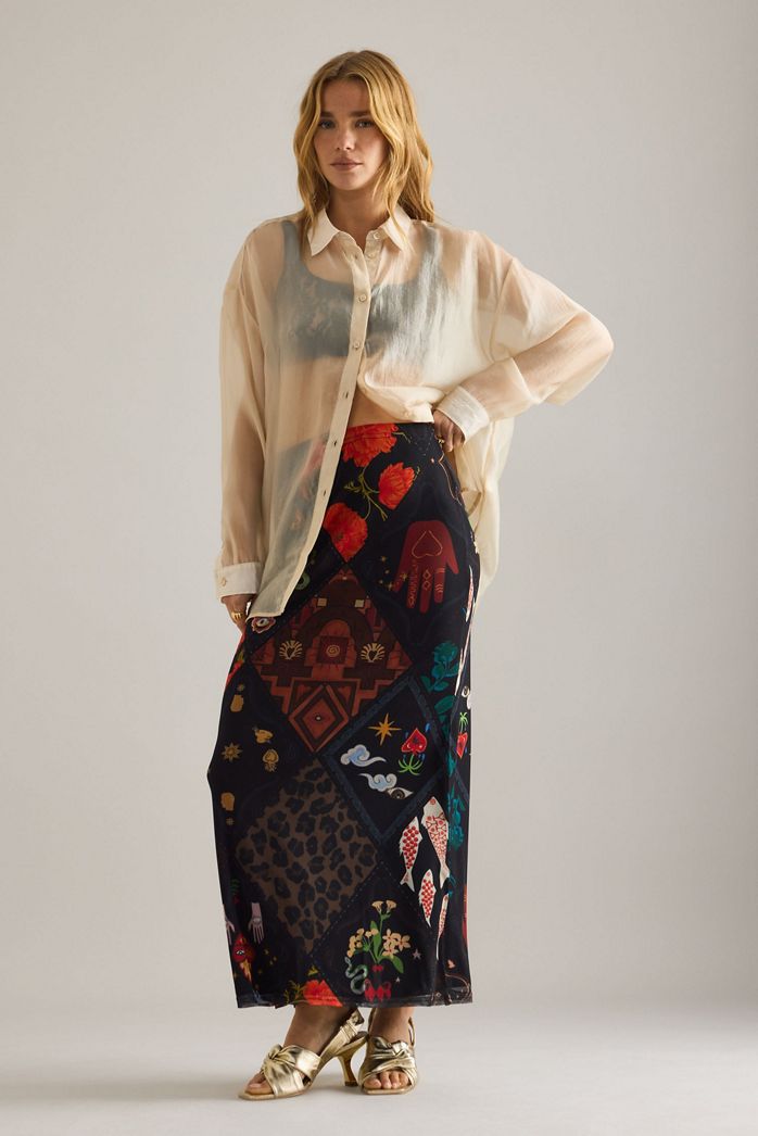 Never Fully Dressed Night Garden Mesh Dorris Maxi Skirt