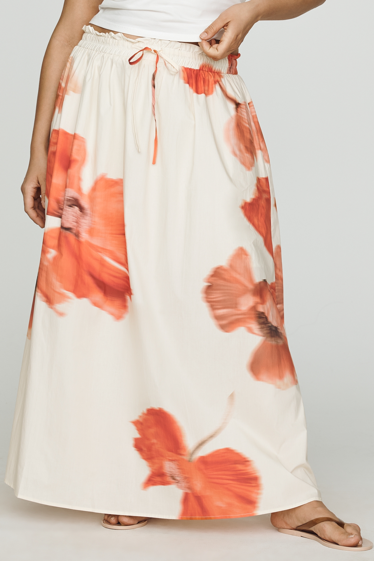 Never Fully Dressed Plus Cotton Floral Maxi Skirt